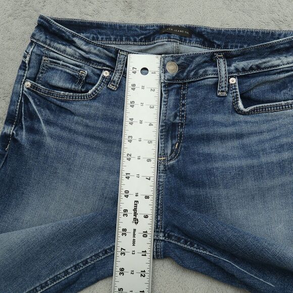 Silver Jeans Women's Size 30 Blue Mid-Rise Elyse Slim Boot Denim 29" inseam - Picture 9 of 16